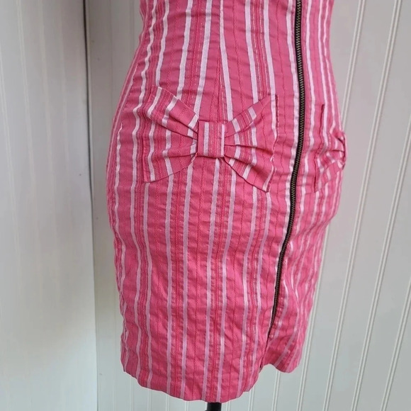 Momoco Dress Women Pink Strapless Short Stretch Casual Basic Zip Eur 36 Lined XS - Picture 5 of 9